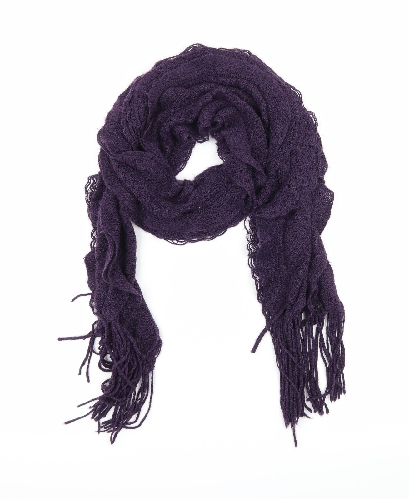 Preworn Womens Purple Knit Scarf