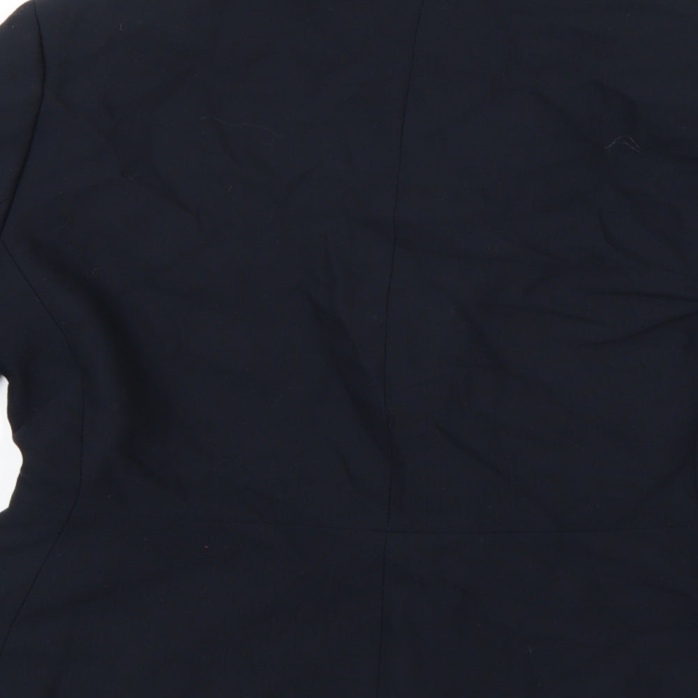Equation Womens Blue Rayon Jacket Blazer Size 12