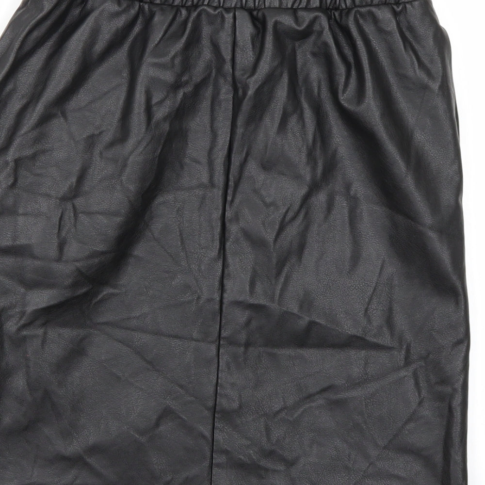 Topshop Womens Black A-Line Skirt Size 8