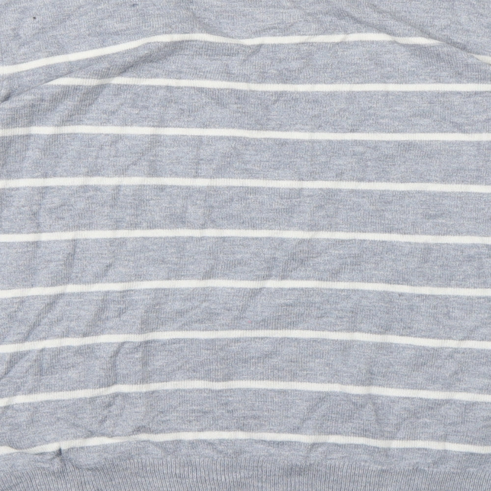 Bonmarché Womens Grey Striped Knit Pullover Jumper Size 14