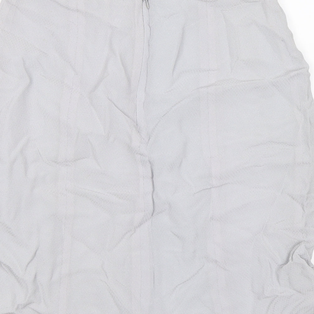Preworn Womens Grey Chiffon Flare Skirt Size 12