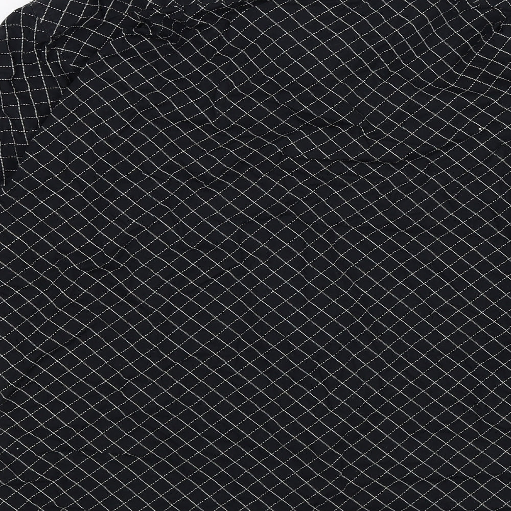 outrage Mens Black Argyle/Diamond Button-Up Size M