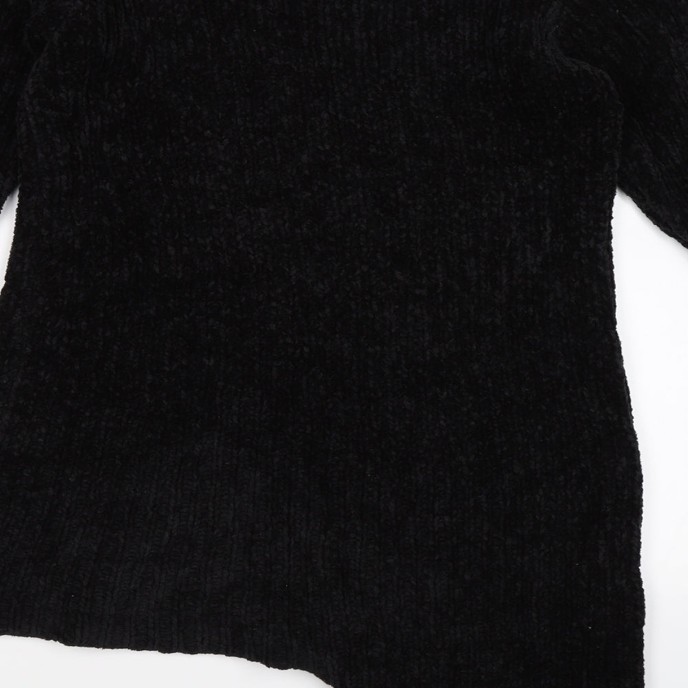 SLY Womens Black Striped Knit Jumper Dress One Size - Asymmetric