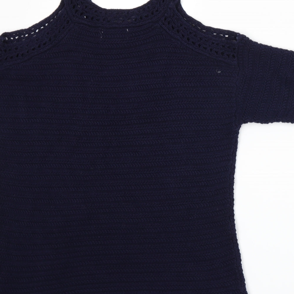 F&F Womens Blue Knit Pullover Jumper Size 6
