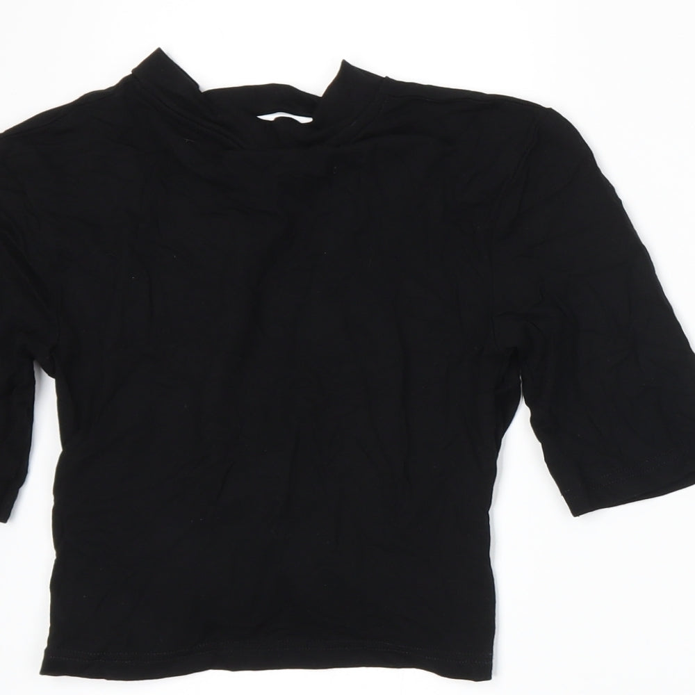 Topshop Womens Black Basic T-Shirt Size 8