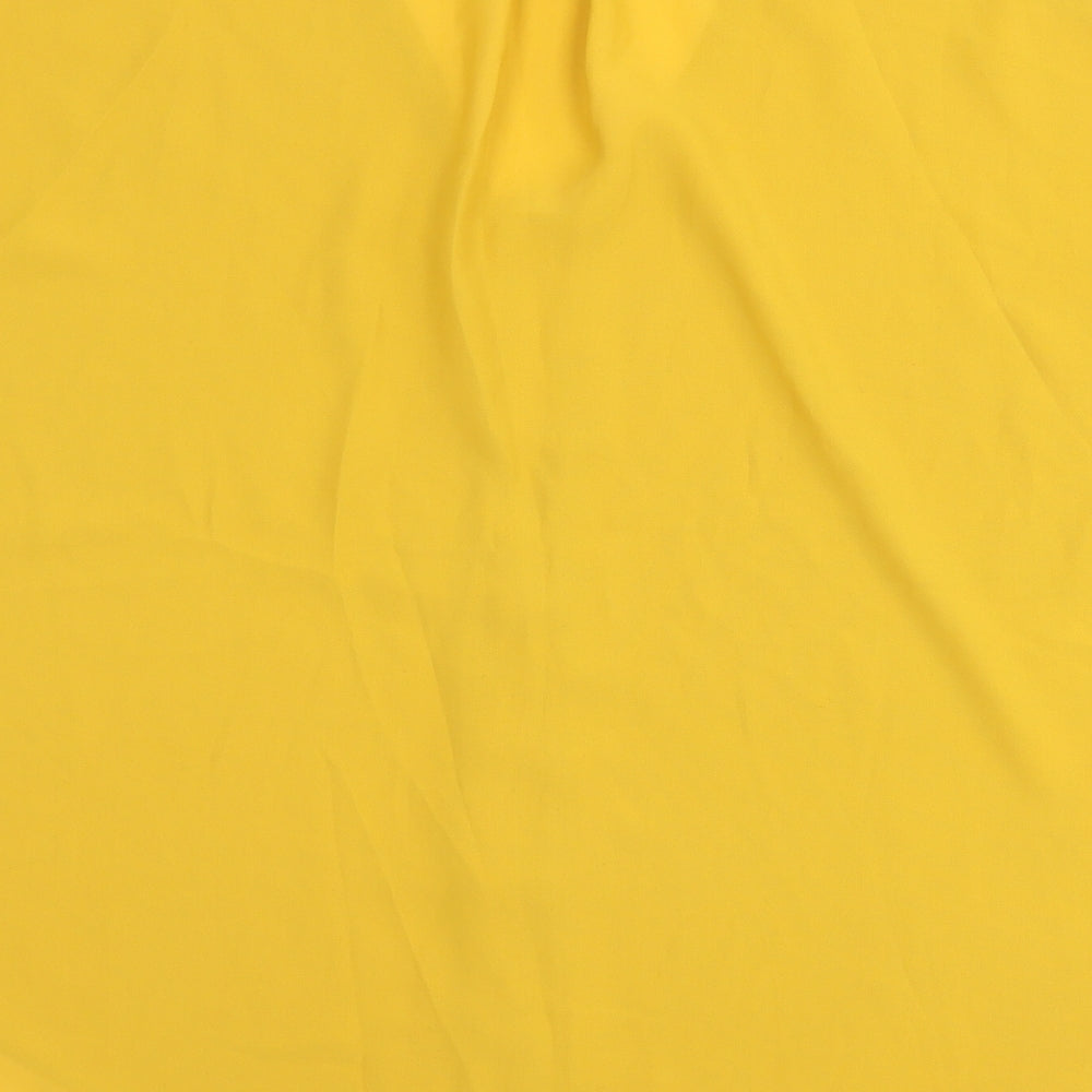 Atmosphere Womens Yellow Basic T-Shirt Size 6 - Cut Out Shoulder