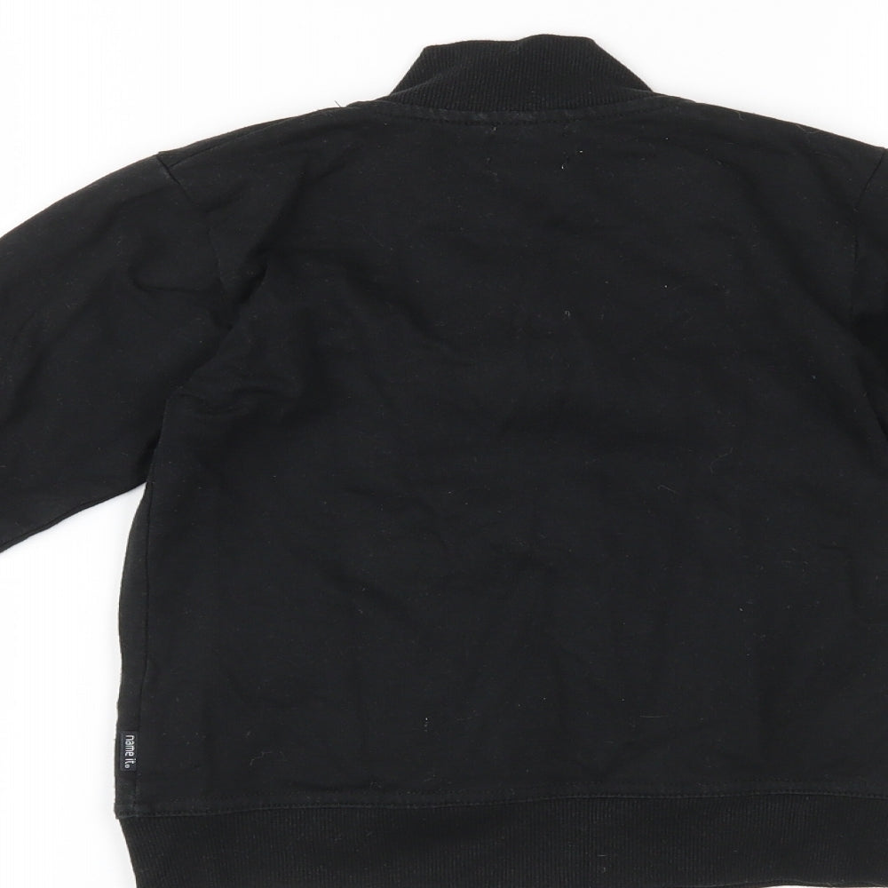 NAME IT Boys Black Full Zip Jumper Size 5 Years