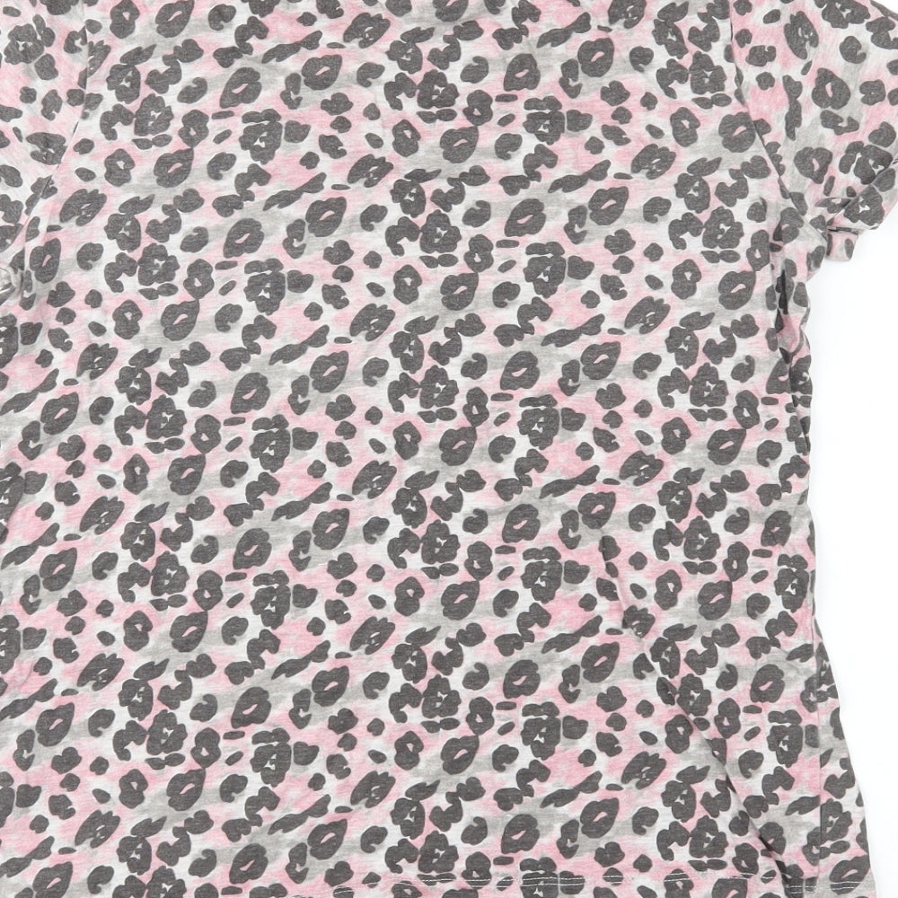 Young Dimension Girls Pink Animal Print Basic T-Shirt Size 12-13 Years