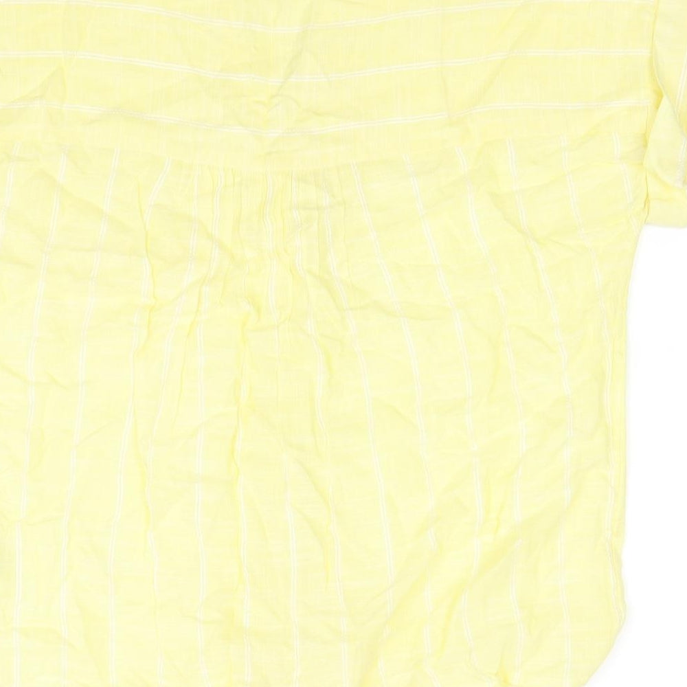 Peacocks Womens Yellow Basic Button-Up Size 10