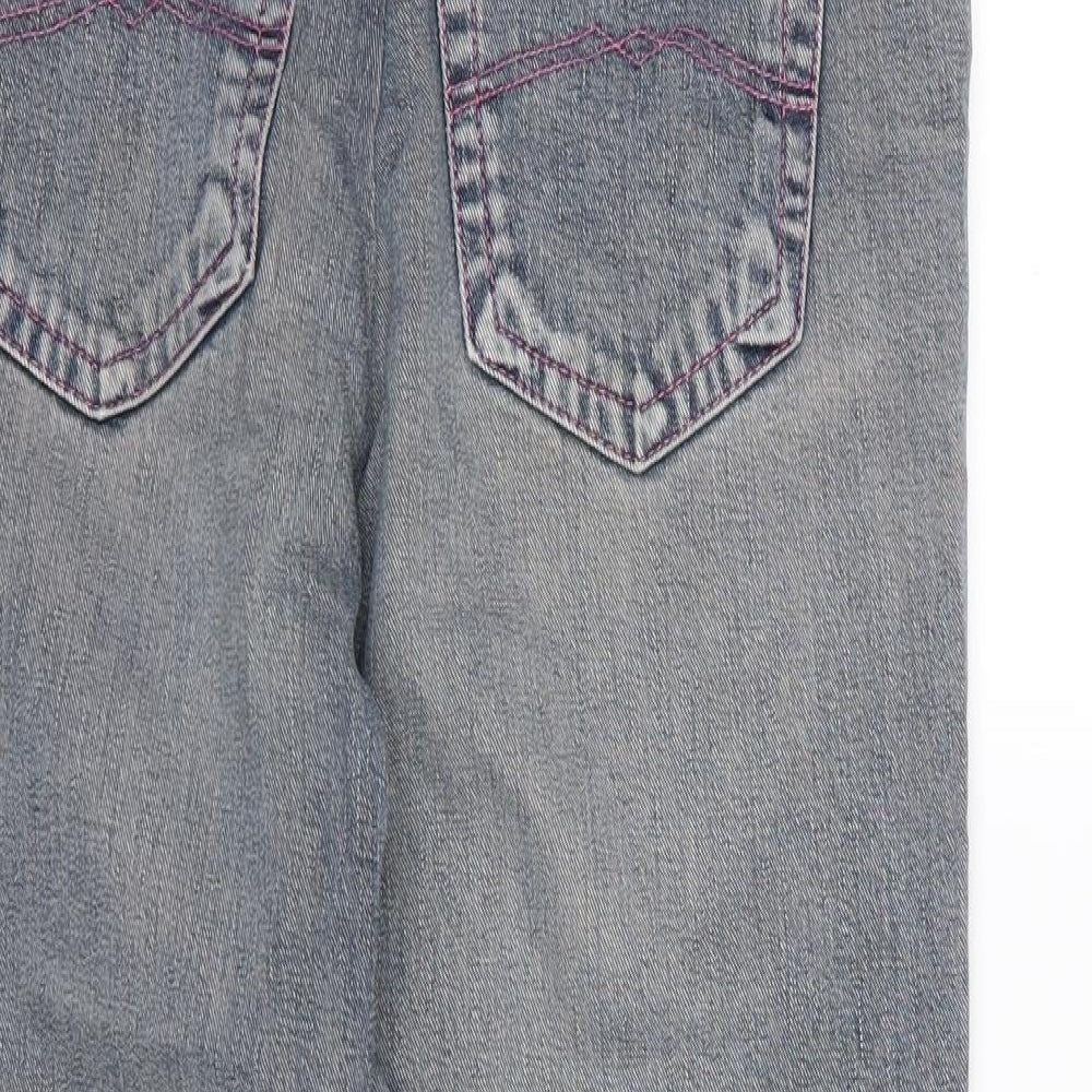 DNM Womens Blue Denim Straight Jeans Size 14 L25 in - Short Leg