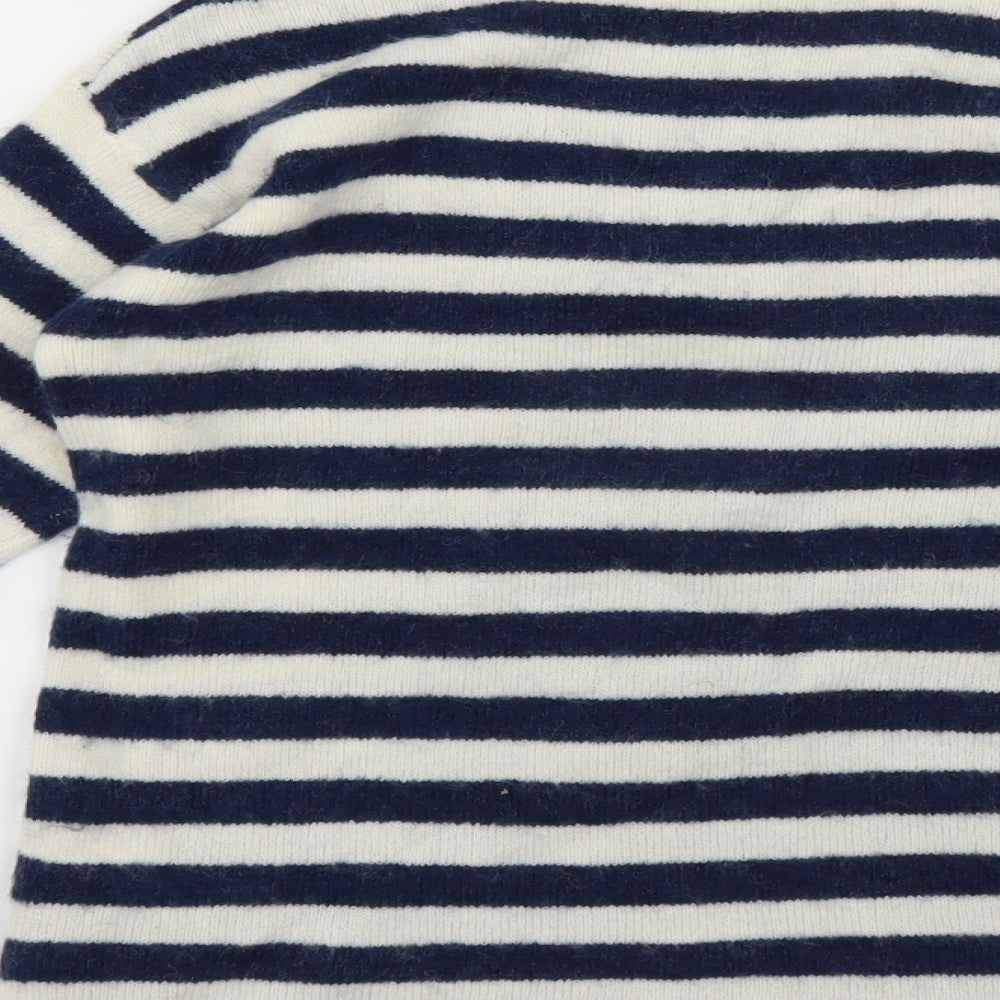 H&M Girls Blue Striped Pullover Jumper Size 10-11 Years - LOVE