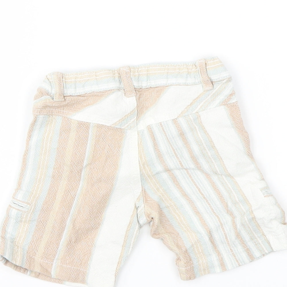 Preworn Baby Beige Striped Cropped Trousers Size 12 Months