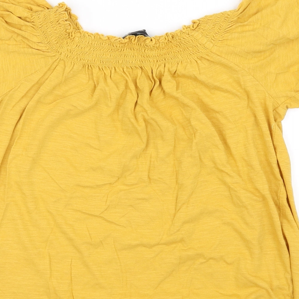 New Look Womens Yellow Basic T-Shirt Size 6