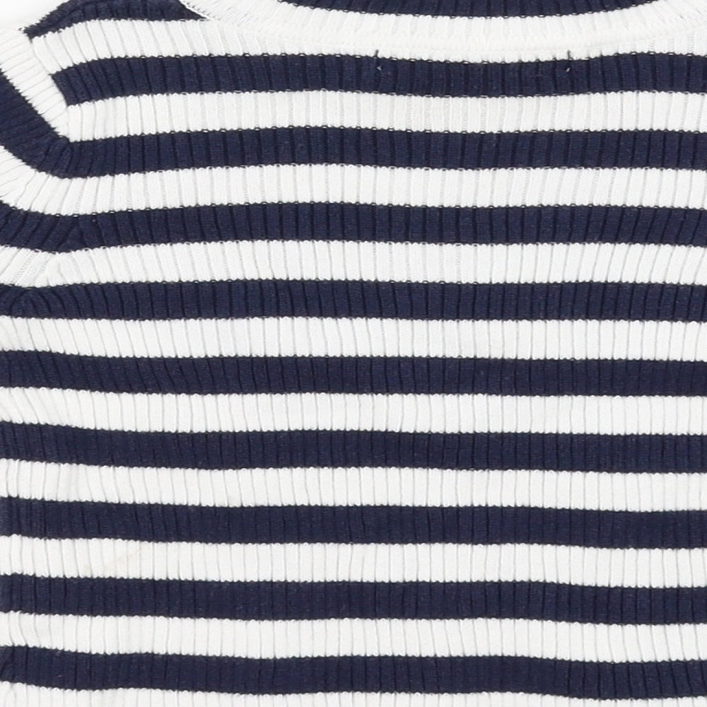George Girls White Striped Pullover Jumper Size 2 Years