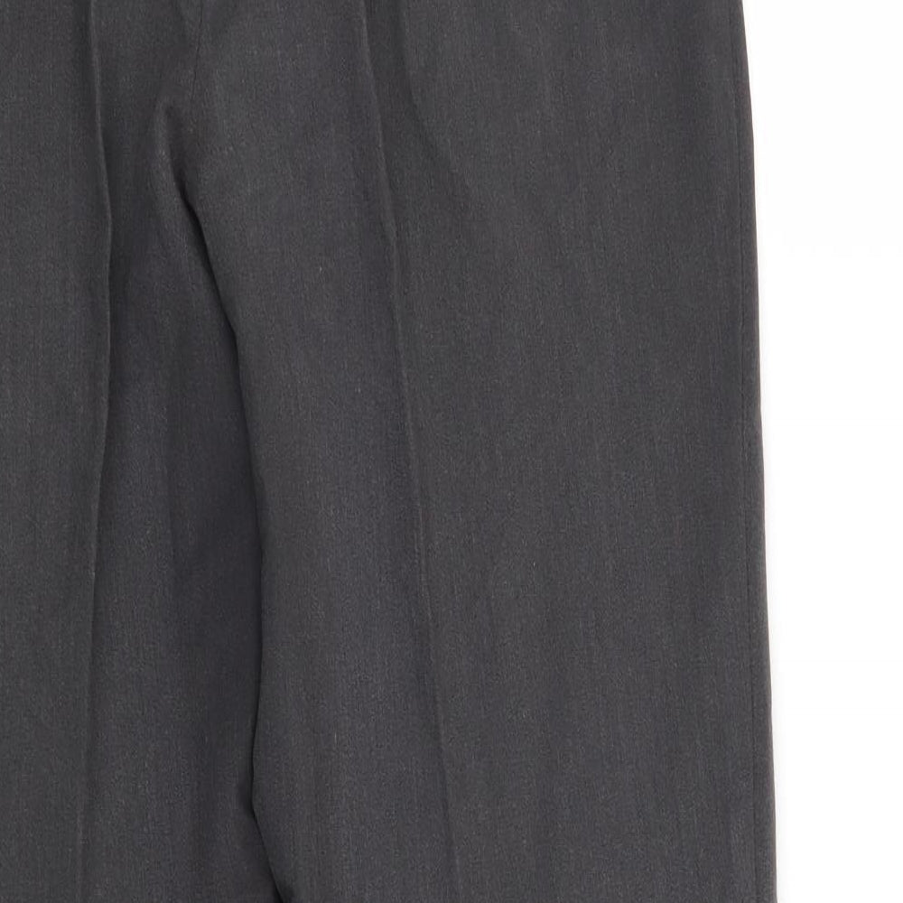 Brand and care label for Debenhams women’s grey trousers, size UK 12, 29-inch leg