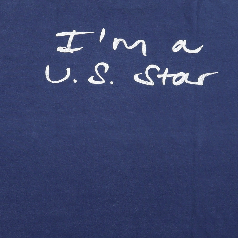 Hane tops Womens Blue Basic T-Shirt Size XL