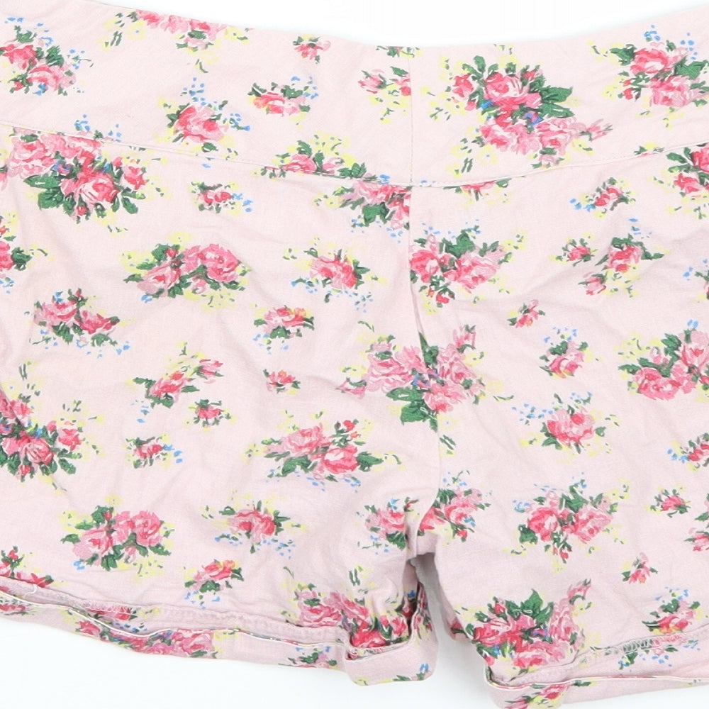 Darling Womens Pink Floral Bermuda Shorts Size S