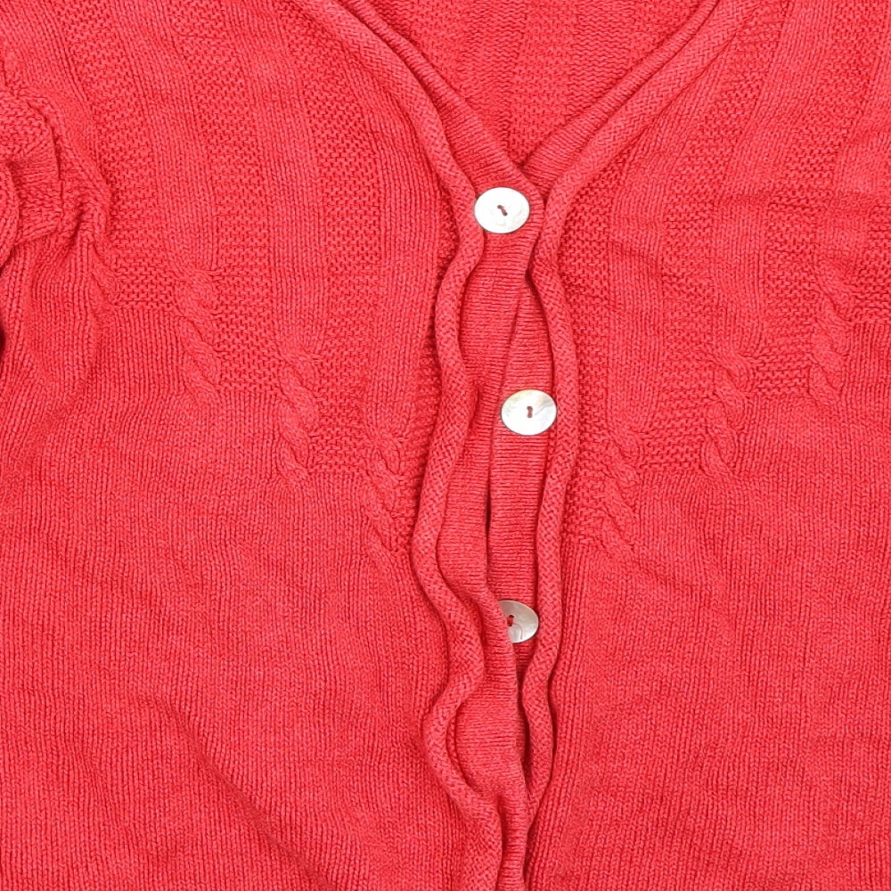 Alba Moda Womens Red Cardigan Jumper Size 10