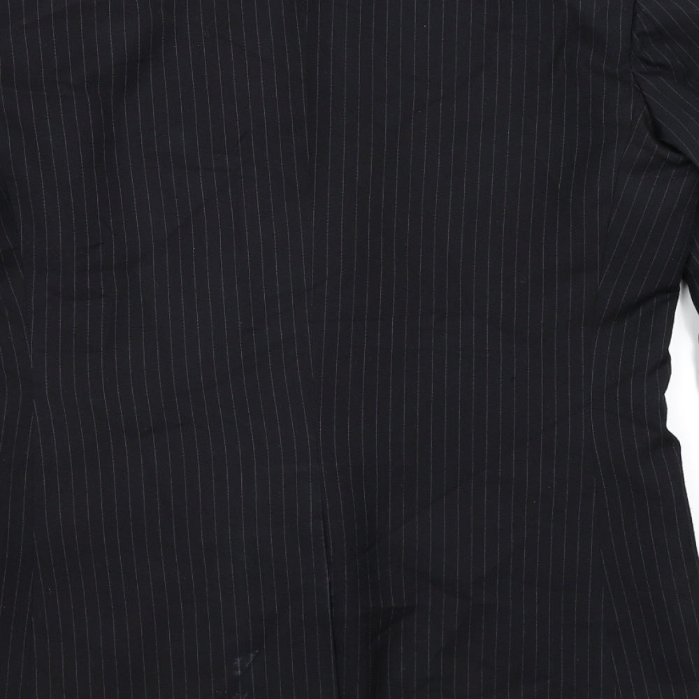 James Mens Black Striped Jacket Suit Jacket Size 38
