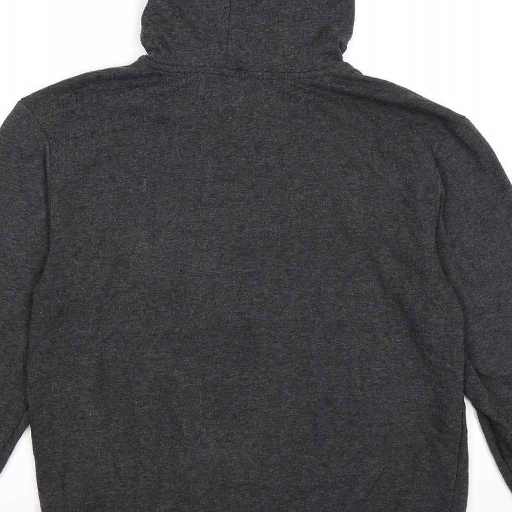all basics Mens Grey Jersey Full Zip Hoodie Size S