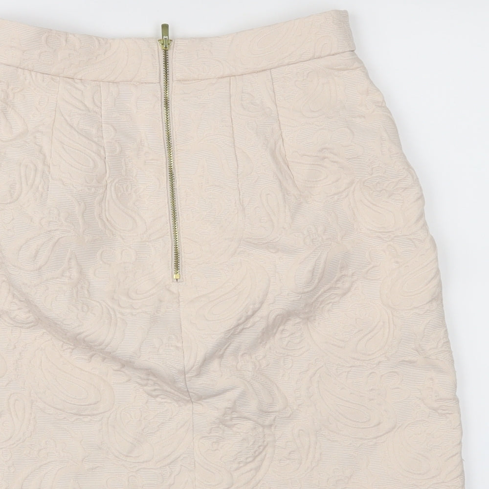 H&M Womens Pink Paisley A-Line Skirt Size 6