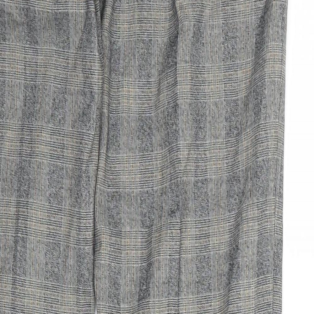 Marks & Spencer Mens Grey Check Trousers Size 30 L33 in