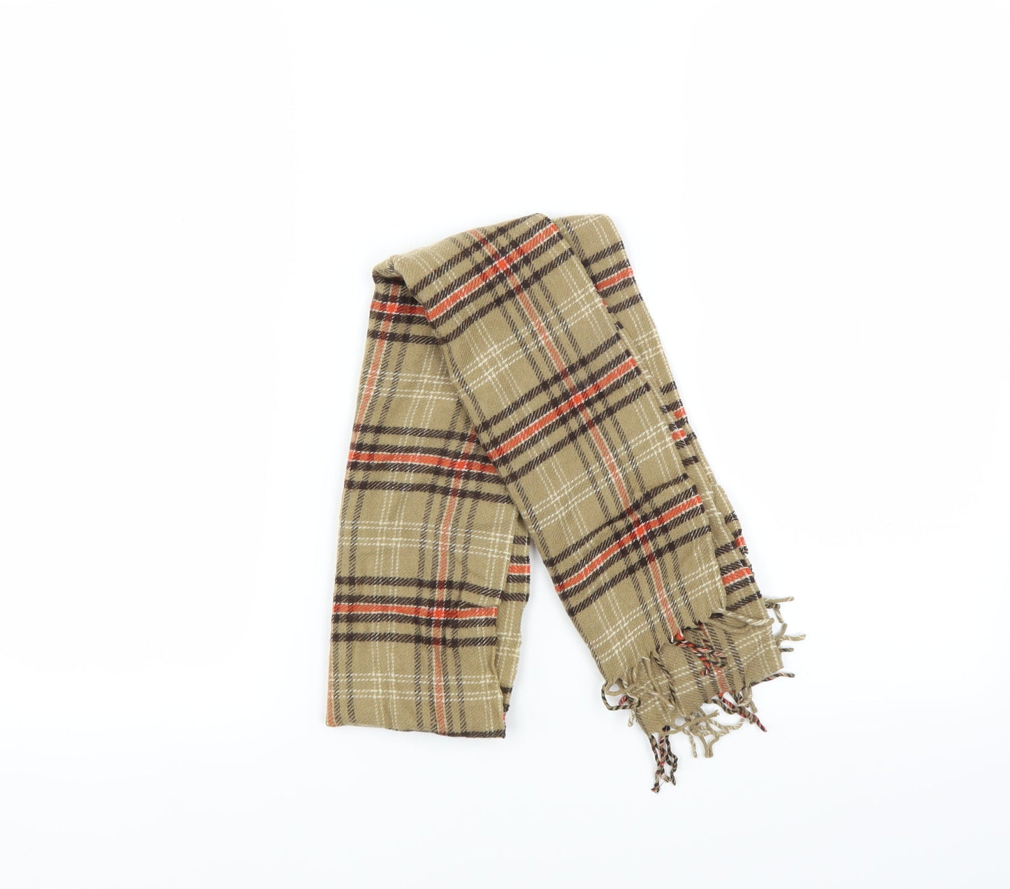 Preworn Unisex Brown Plaid Scarf