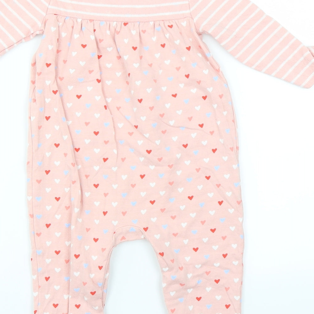 Gap Baby Pink Babygrow One-Piece Size 6-9 Months - heart pattern