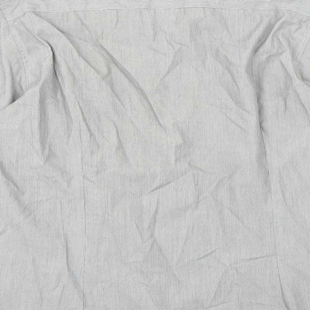 Cedar Wood State Mens Grey Striped Dress Shirt Size 16