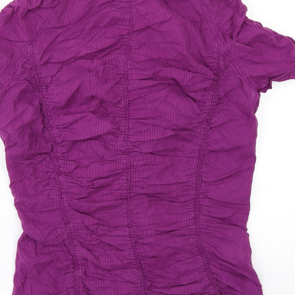 MNG Womens Purple Tunic Button-Up Size XL