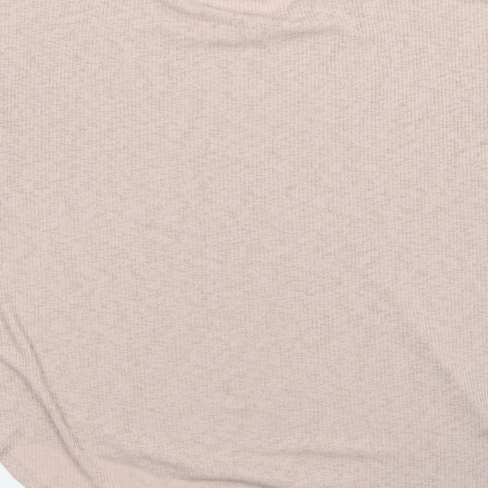 Zara Womens Pink Knit Pullover Jumper Size S - Asymmetric Hem