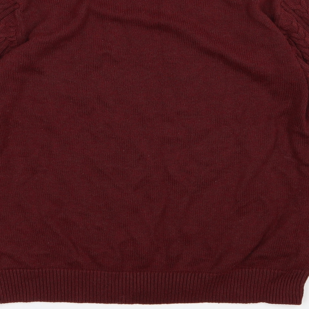H&M Womens Red Knit Pullover Jumper Size M