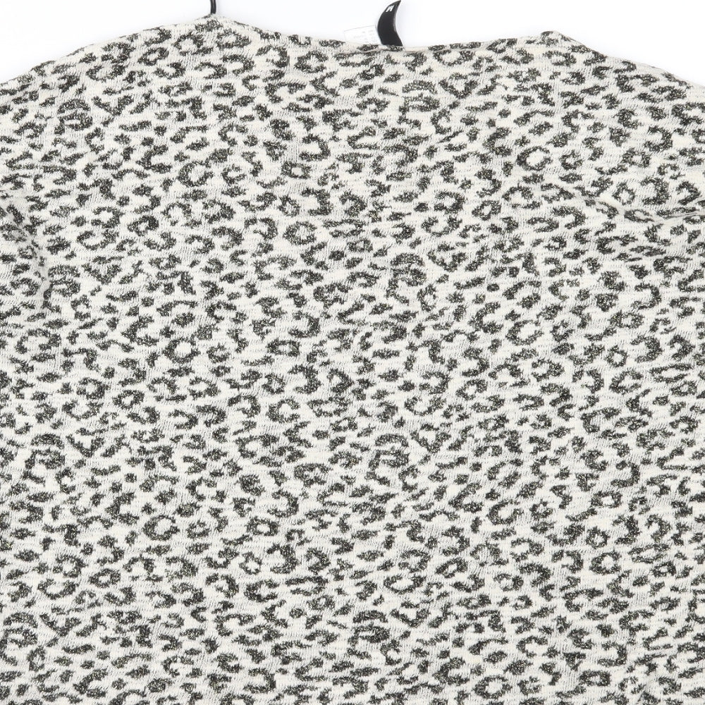 Divided Womens Beige Animal Print Knit Pullover Jumper Size M