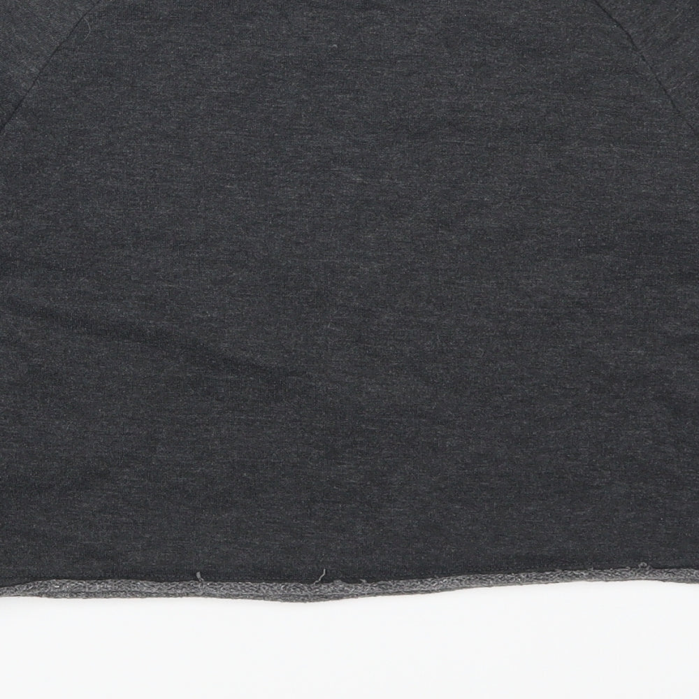 New Look Womens Grey Floral Henley Sweatshirt Size 6