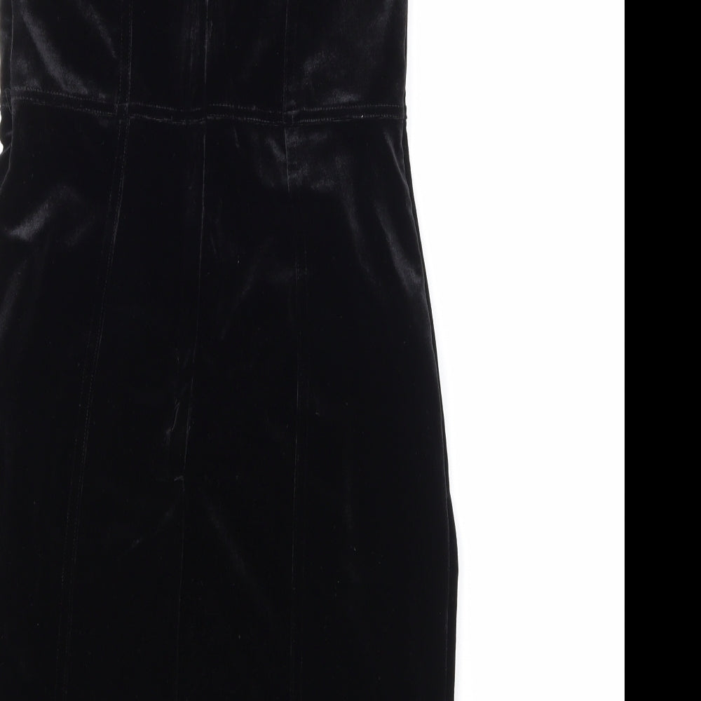 H&M Womens Black Velour Mini Size 8