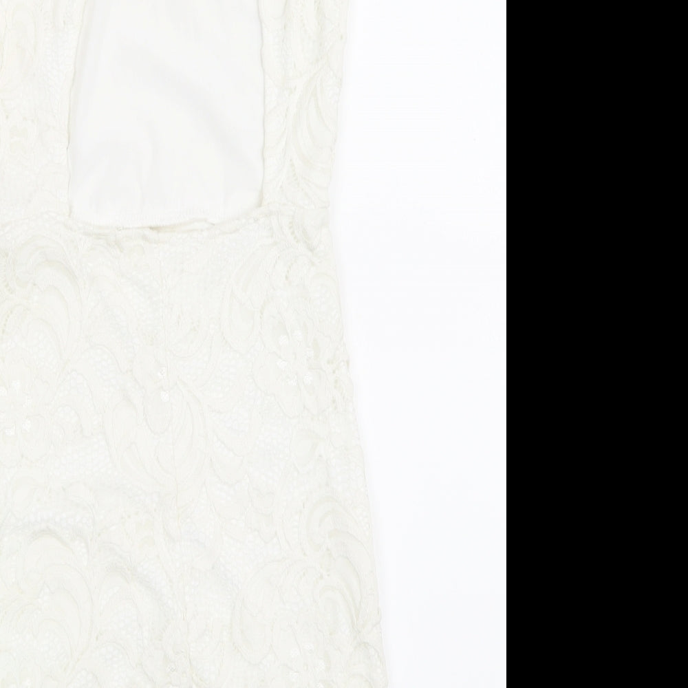 H&M Womens White Lace A-Line Size 8