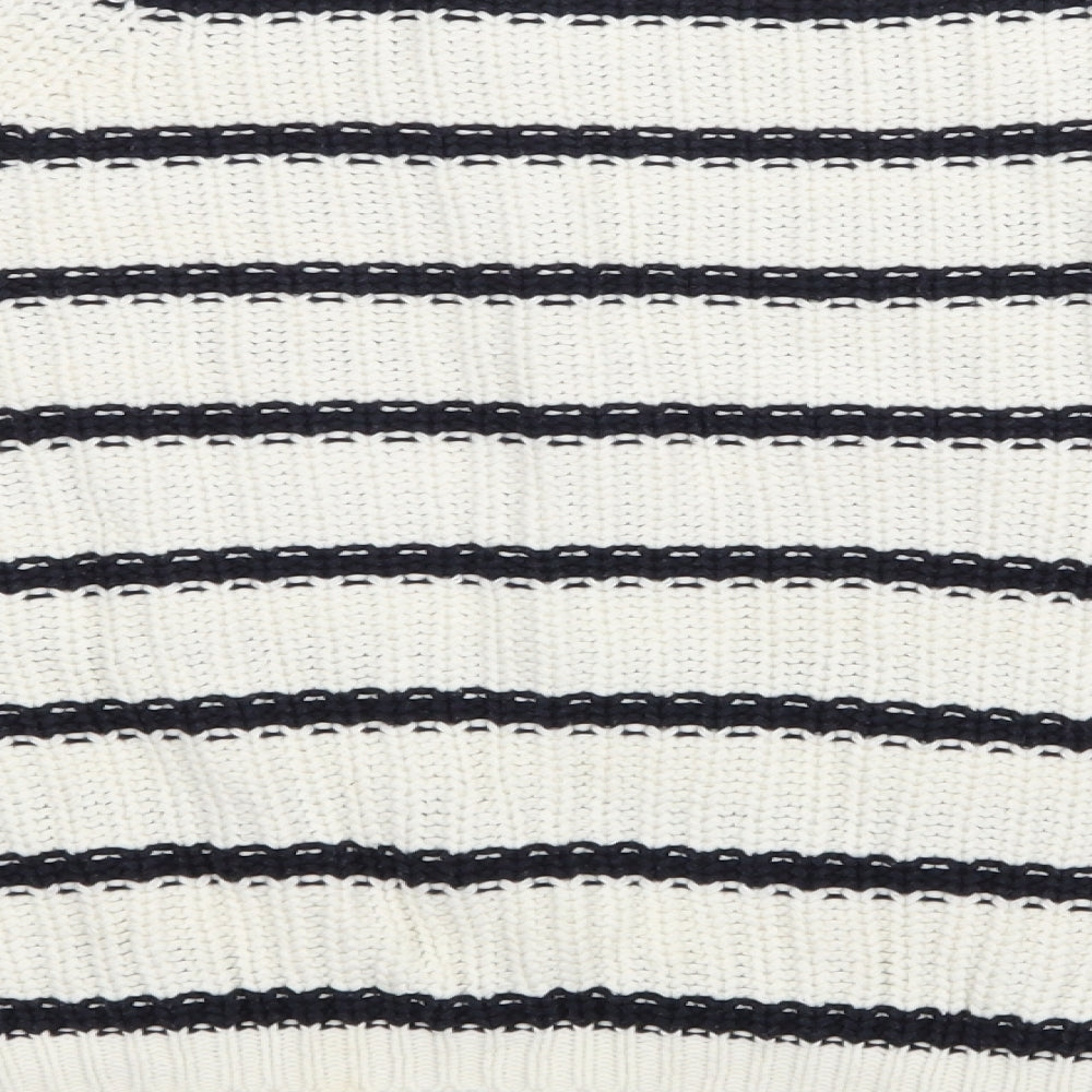 Marks & Spencer Womens Beige Striped Knit Pullover Jumper Size M