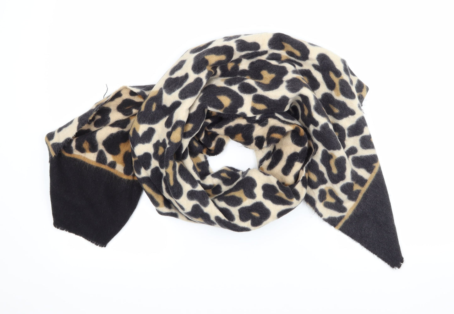 F&F Womens Beige Animal Print Knit Scarf