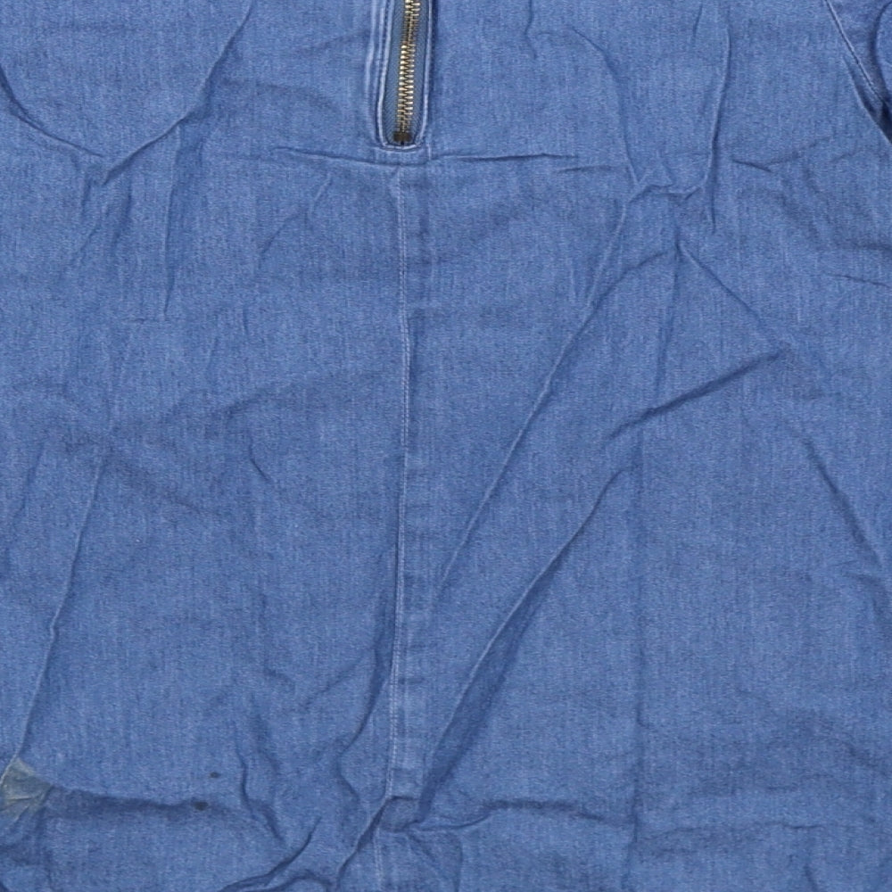 Lindex Girls Blue Denim Shirt Dress Size S