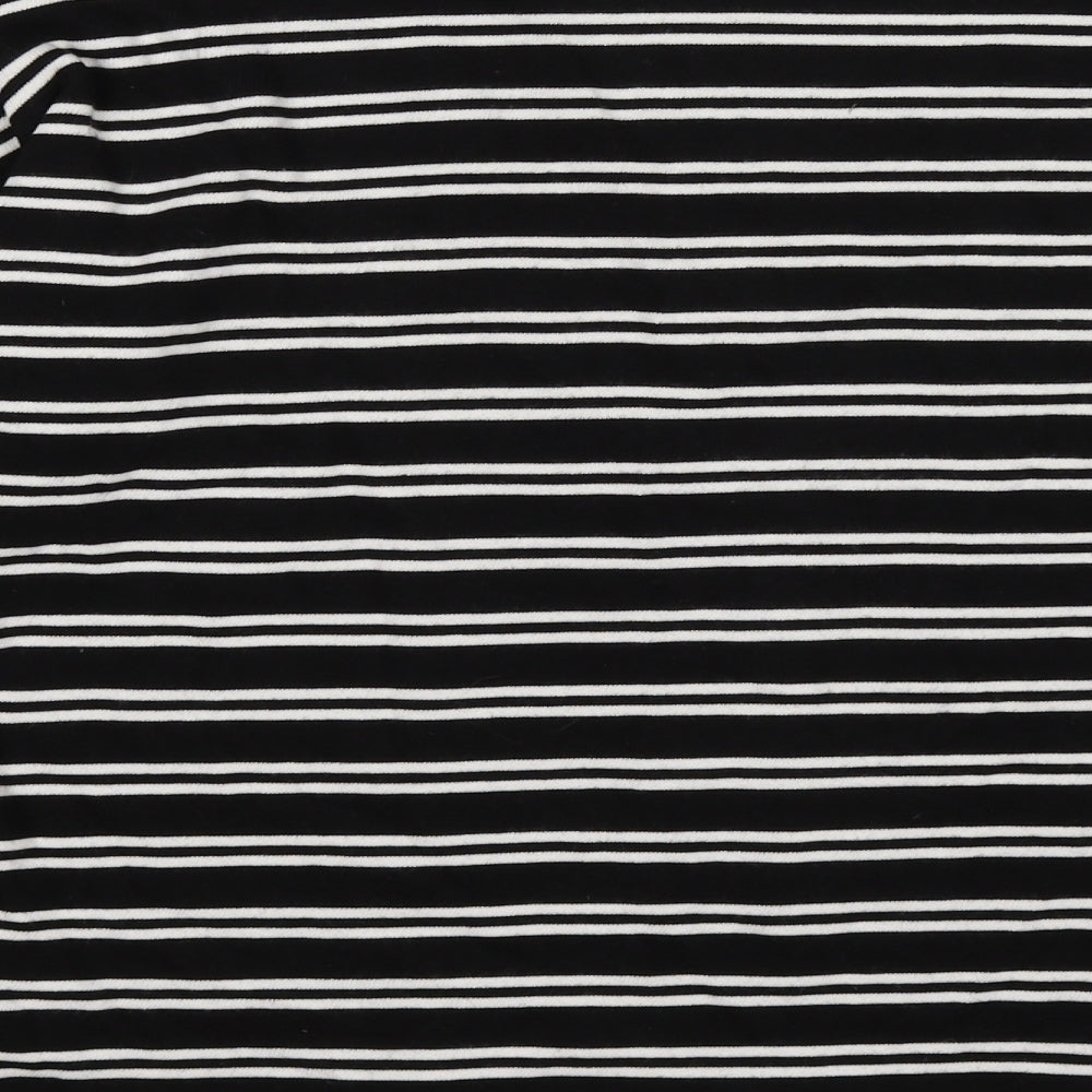 Monki Womens Black Striped Knit Pullover Jumper Size 2XS