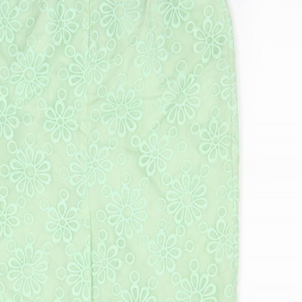 M&Co Womens Green A-Line Skirt Size 12