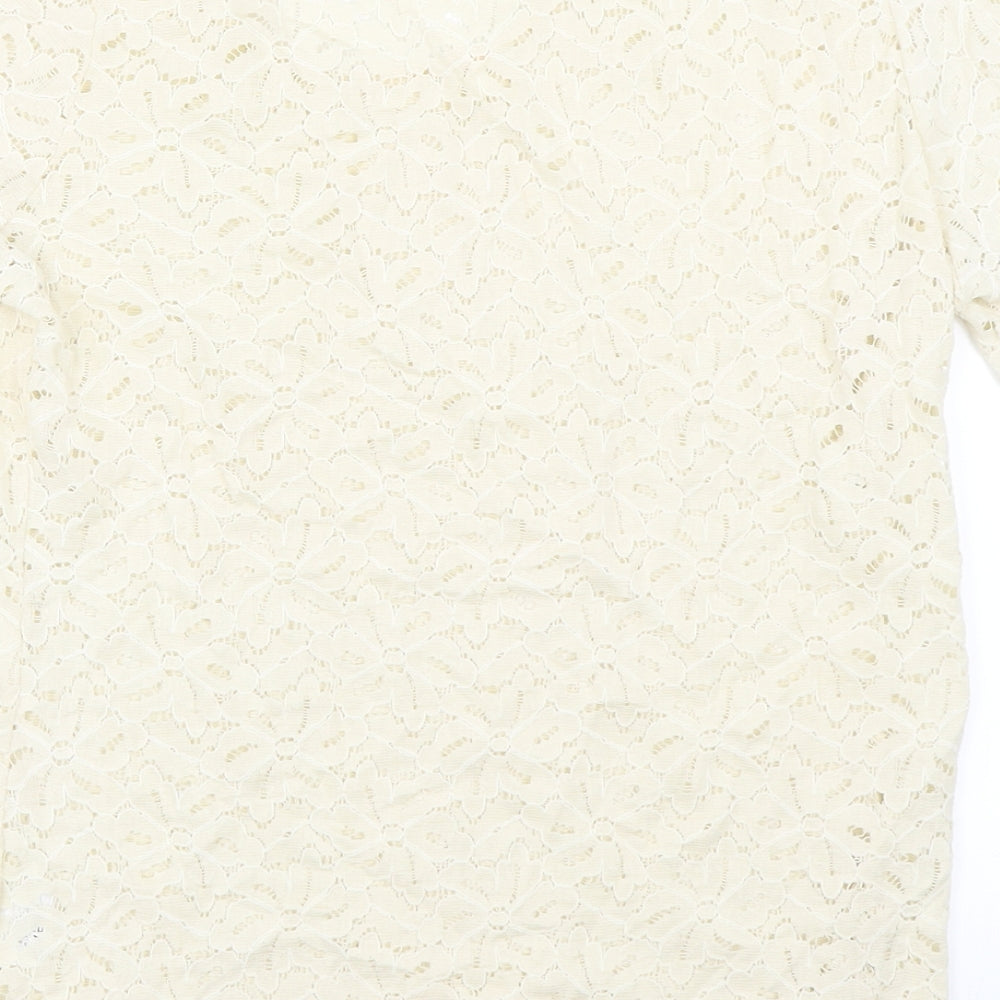 Gray & Osbourn Womens Ivory Basic T-Shirt Size M