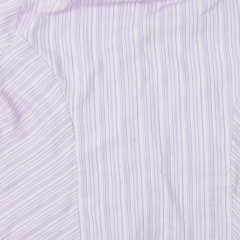 EWM Womens Purple Striped Tunic Button-Up Size 16