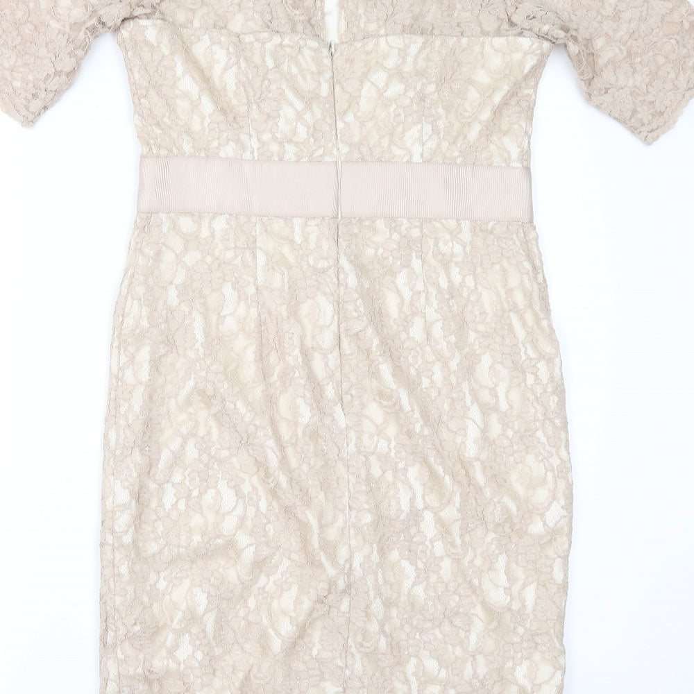 M&Co Womens Ivory Ball Gown Size 10