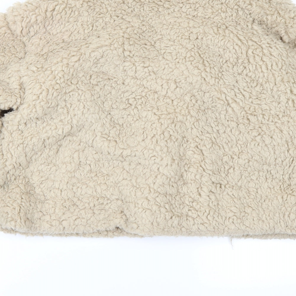 Rising Womens Beige Fleece Jacket Size M