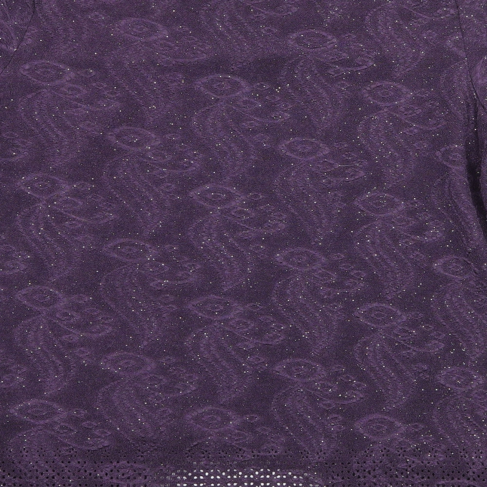 Anna Rose Womens Purple Jersey Basic Blouse Size L