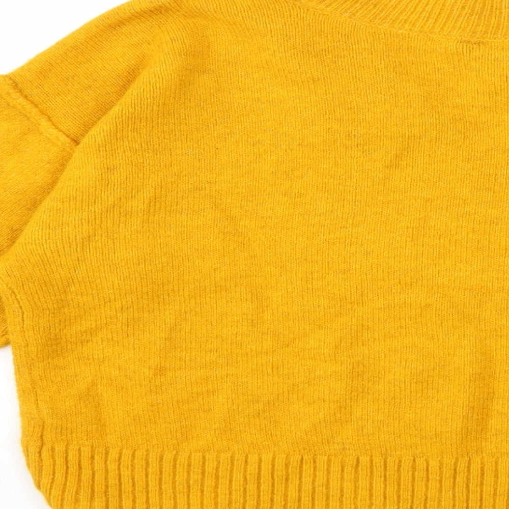 Miss Selfridge Womens Yellow Knit Pullover Jumper Size 10