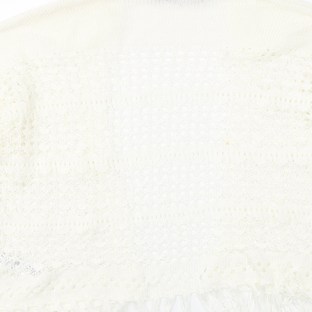 New Look Womens White Knit Cardigan Jumper Size S