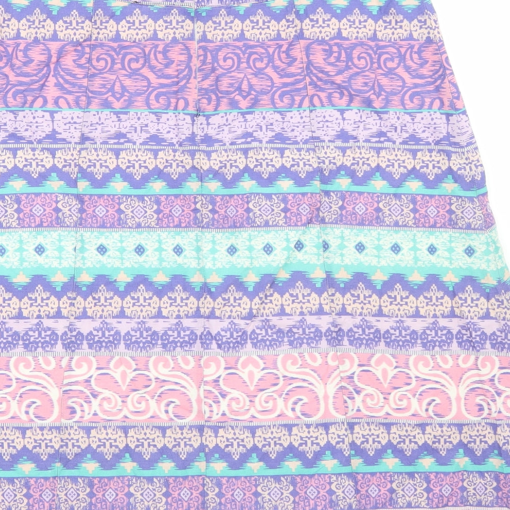 M&Co Womens Purple A-Line Skirt Size 10