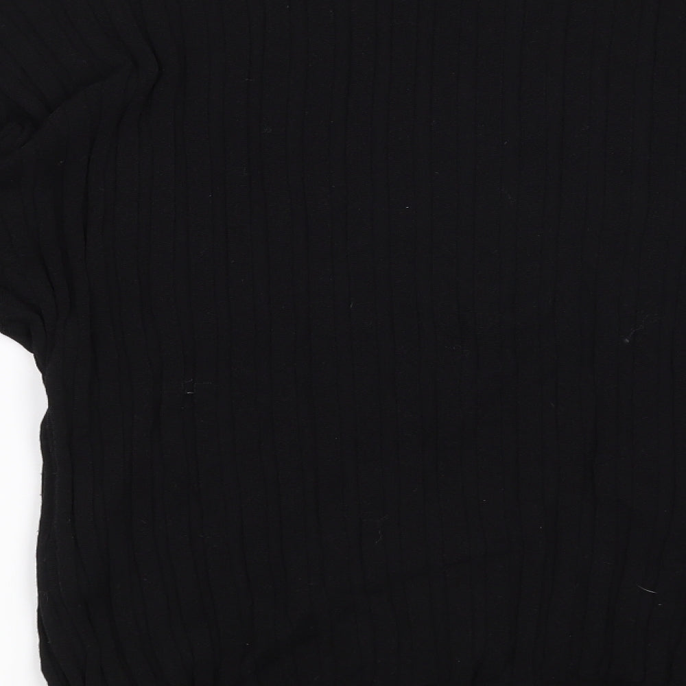 Marks & Spencer Womens Black Striped Pullover Jumper Size L